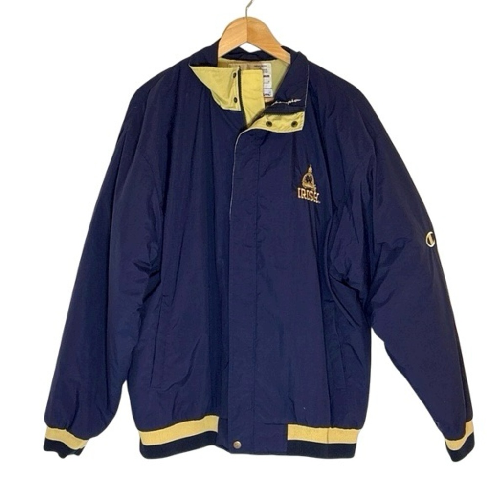 Vintage 90’s Champion Fighting Irish Blue Lined Jacket - Picture 2 of 7